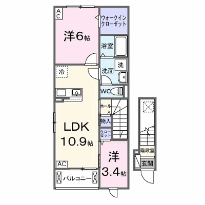 クレーシェルⅡ 201【管理NO：1-028747201-02010】 ★家具家電は申し込み後に搬入します★ ★2026年09月下旬入居可能★の物件画像