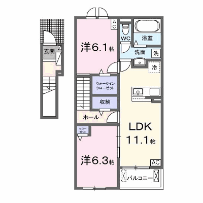 サニーハウスⅥ 203【管理NO：1-028467902-02030】 ★家具家電は申し込み後に搬入します★ ★2026年10月上旬入居可能★の物件画像