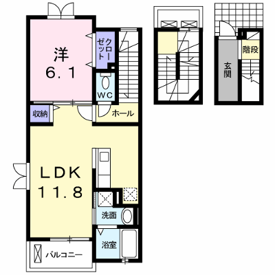 グラース 303【管理NO：1-017219401-03030】 ★家具家電は申し込み後に搬入します 2026年09月中旬入居可能の物件画像