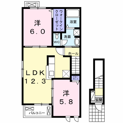 リベルテ　Ⅲ 201【管理NO：1-024670701-02010】 ★家具家電は申し込み後に搬入します★ ★2026年08月下旬入居可能★の物件画像