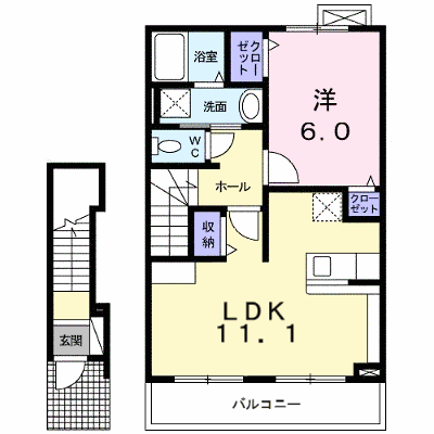 メゾン　ド　エールⅠ 203【管理NO：1-017586701-02030】 ★家具家電は申し込み後に搬入します★ ★2026年08月中旬入居可能★の物件画像