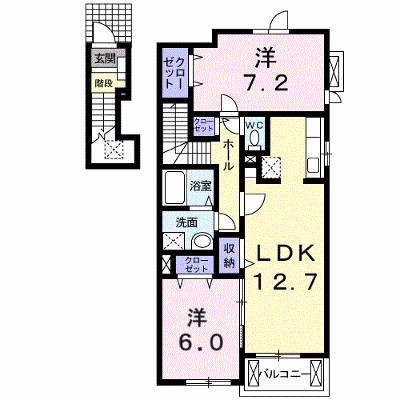 ソレイユＫ枝松Ｂ 201【管理NO：1-015057502-02010】 ★家具家電は申し込み後に搬入します★の物件画像