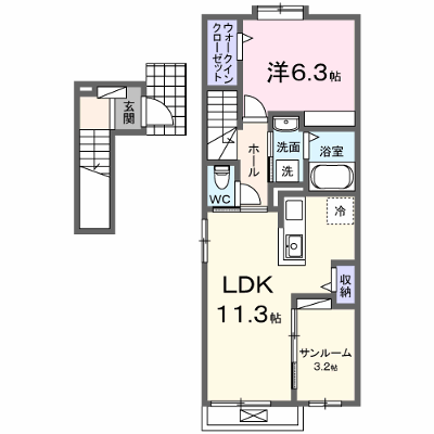 ヴィラ・ウエスト 203【管理NO：1-027947701-02030】 ★家具家電は申し込み後に搬入します★ ★2026年09月上旬入居可能★の物件画像