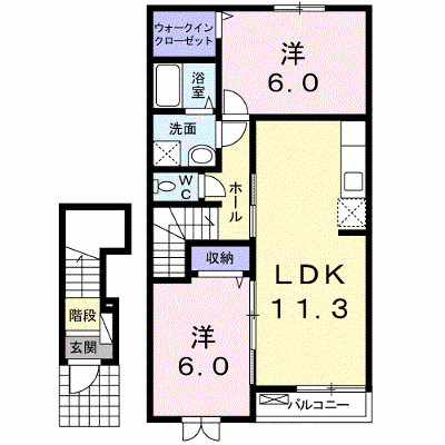 サニーガーデンＣ 203【管理NO：1-017834801-02030】 ★家具家電は申し込み後に搬入します★ ★2026年09月中旬入居可能★の物件画像