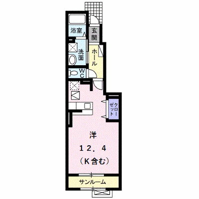 プロムナ－ドＫ 104【管理NO：1-015288102-01040】 ★家具家電は申し込み後に搬入します★ ★2026年09月上旬入居可能★の物件画像