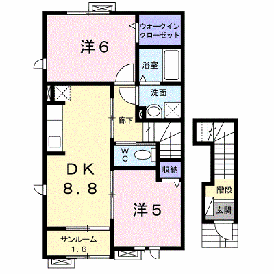 レ・セーナ 201【管理NO：1-018516001-02010】 ★家具家電は申し込み後に搬入します★ ★2026年08月中旬入居可能★の物件画像