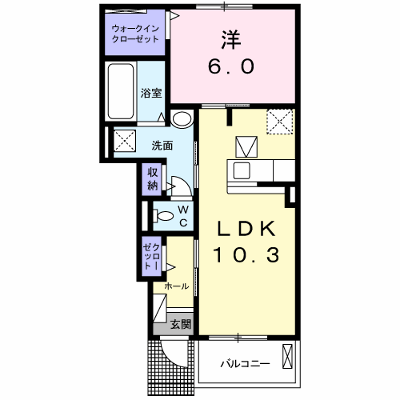 タイムリーⅠ 102【管理NO：1-024155701-01020】 ★家具家電は申し込み後に搬入します★の物件画像