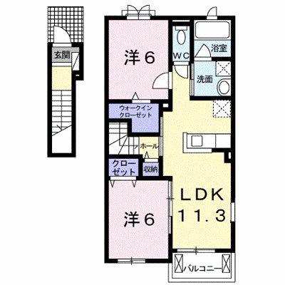 ベル　シャーンス　Ⅱ 201【管理NO：1-022967102-02010】 ★家具家電は申し込み後に搬入します★の物件画像