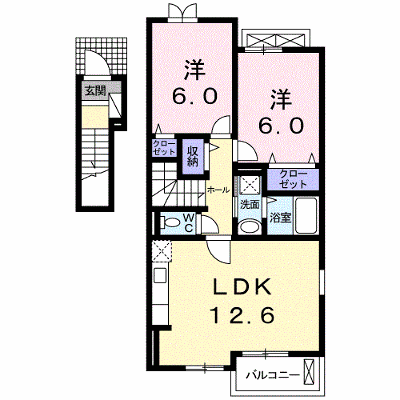エスポワール 201【管理NO：1-019058501-02010】 ★家具家電は申し込み後に搬入します★の物件画像