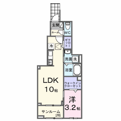 向日葵之颯Ⅱ 105【管理NO：1-028603602-01040】 ★家具家電は申し込み後に搬入します★ ★2026年09月下旬入居可能★の物件画像