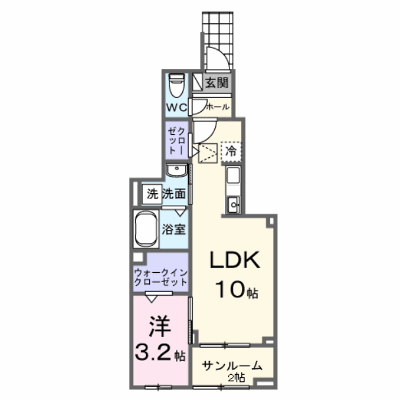 向日葵之颯Ⅱ 102【管理NO：1-028603602-01020】 ★家具家電は申し込み後に搬入します 2026年10月上旬入居可能の物件画像