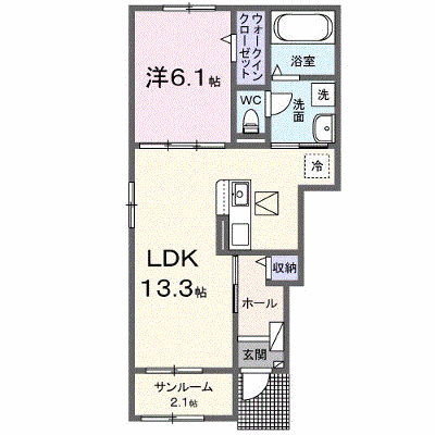 フルールドゥボヌールアオイ 101【管理NO：1-028049301-01010】 ★家具家電は申し込み後に搬入します★の物件画像