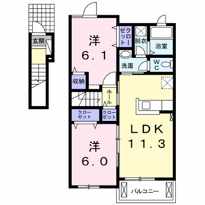 リヴェ－ル・ドゥ 202【管理NO：1-024093002-02020】 ★家具家電は申し込み後に搬入します★ ★2026年09月中旬入居可能★の物件画像