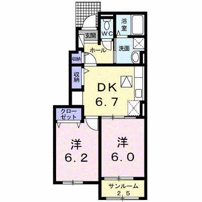 ラフレシール花見Ⅲ 102【管理NO：1-023605103-01020】 ★家具家電は申し込み後に搬入します★ ★2026年08月下旬入居可能★の物件画像