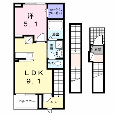 サンセールⅠ 302【管理NO：1-027759101-03020】 ★家具家電は申し込み後に搬入します★ ★2026年08月中旬入居可能★の物件画像