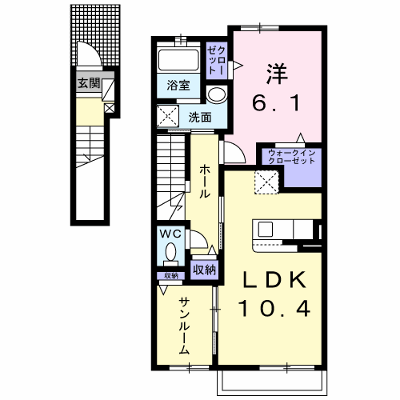 コンフィアンスⅤ 203【管理NO：1-025610201-02030】 ★家具家電は申し込み後に搬入します★の物件画像