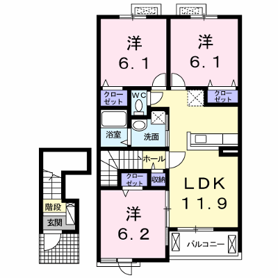 エアリーベル　Ａ 203【管理NO：1-022838101-02030】 ★家具家電は申し込み後に搬入します★ ★2026年08月上旬入居可能★の物件画像
