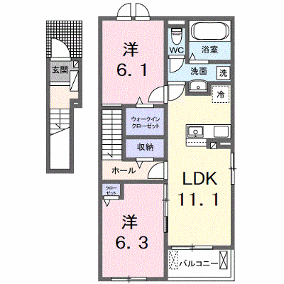 メゾン　プリマヴェラ 201【管理NO：1-027609401-02010】 ★家具家電は申し込み後に搬入します★ ★2026年09月中旬入居可能★の物件画像