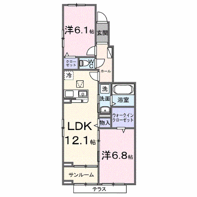 メゾン・リュエルアルファ 104【管理NO：1-028467001-01040】 ★家具家電は申し込み後に搬入します★ ★2026年10月中旬入居可能★の物件画像