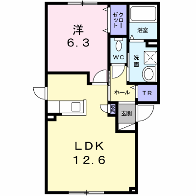 チアトⅠ 101【管理NO：1-020324501-01010】 ★家具家電は申し込み後に搬入します★ ★2026年09月中旬入居可能★の物件画像
