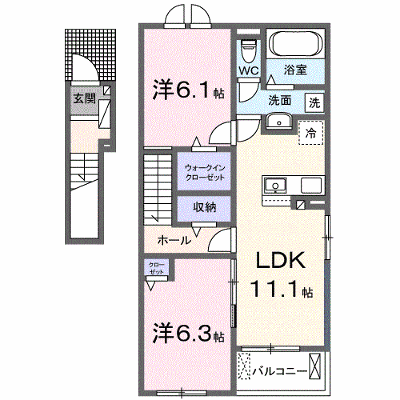 ウィング湘南 201【管理NO：1-026971401-02010】 ★家具家電は申し込み後に搬入します★の物件画像
