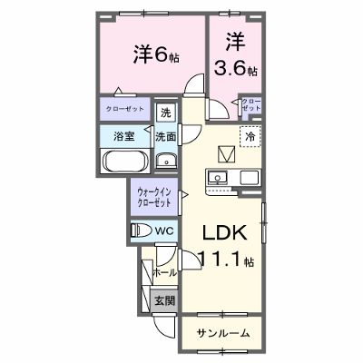 クレストⅢ 102【管理NO：1-028806301-01020】 ★家具家電は申し込み後に搬入します★ ★2027年01月上旬入居可能★の物件画像