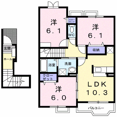 フィオーレ　政枝　Ｄ 202【管理NO：1-013802702-02020】 ★家具家電は申し込み後に搬入します★ ★2026年09月中旬入居可能★の物件画像