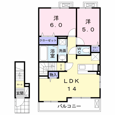 プルチーノⅡ 205【管理NO：1-026537502-02040】 ★家具家電は申し込み後に搬入します★ ★2026年09月中旬入居可能★の物件画像