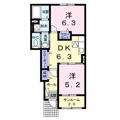 エアリー　フィールドⅡ 102【管理NO：1-015078501-01020】 ★家具家電は申し込み後に搬入します★ ★2026年10月中旬入居可能★の物件画像