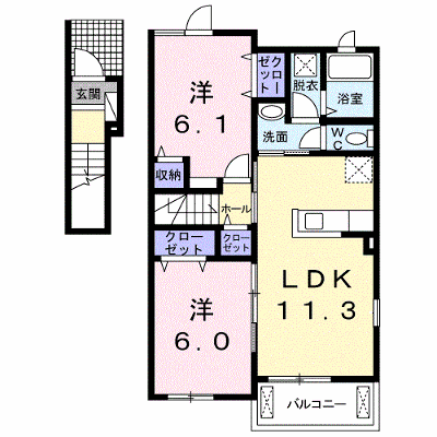 ラ・フランセ高間木　Ａ 201【管理NO：1-022187001-02010】 ★家具家電は申し込み後に搬入します★ ★2026年09月中旬入居可能★の物件画像