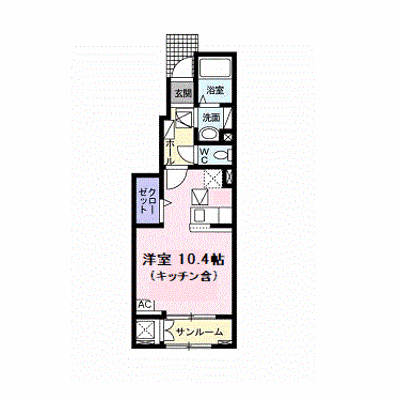 ベル　フォンティーヌ 102【管理NO：1-025854001-01020】 ★家具家電は申し込み後に搬入します★の物件画像