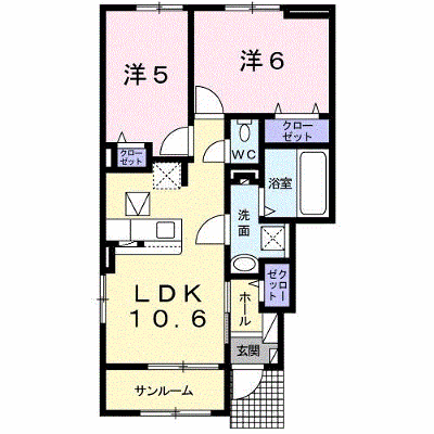 メゾン・ド・城山 101【管理NO：1-025230601-01010】 ★家具家電は申し込み後に搬入します★ ★2026年09月中旬入居可能★の物件画像