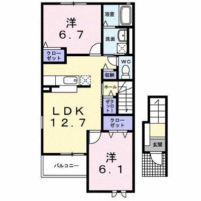 グリーンハイツ水海道Ａ 201【管理NO：1-014813801-02010】 ★家具家電は申し込み後に搬入します★ ★2026年10月上旬入居可能★の物件画像