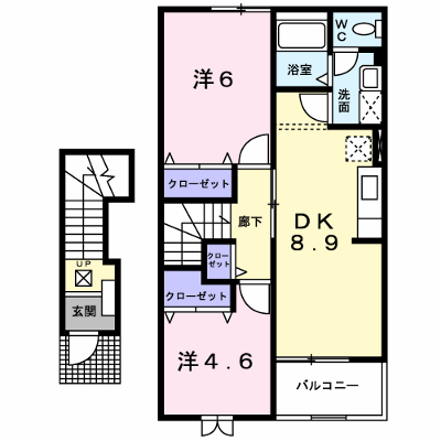 カーサ・エテルノＢ 202【管理NO：1-010971402-02020】 ★家具家電は申し込み後に搬入します★ ★2026年09月中旬入居可能★の物件画像