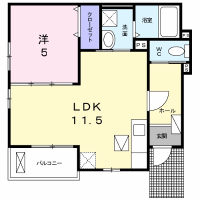 プラシードⅤ 101【管理NO：1-018802001-01010】 ★家具家電は申し込み後に搬入します★ ★2026年09月下旬入居可能★の物件画像