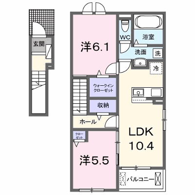 クレールＡ 201【管理NO：1-025498701-02010】 ★家具家電は申し込み後に搬入します★ ★2026年09月中旬入居可能★の物件画像