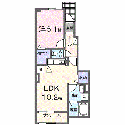 ベルソレイユⅡ 102【管理NO：1-025324202-01020】 ★家具家電は申し込み後に搬入します★ ★2026年10月中旬入居可能★の物件画像