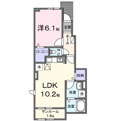 ロカルモラン　Ｂ 103【管理NO：1-026895402-01030】 ★家具家電は申し込み後に搬入します★ ★2026年09月中旬入居可能★の物件画像