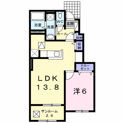 レスポアールⅥ 104【管理NO：1-023226001-01040】 ★家具家電は申し込み後に搬入します★ ★2026年09月中旬入居可能★の物件画像