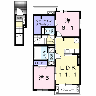 エアリー・ラブⅡ　Ａ 201【管理NO：1-024772001-02010】 ★家具家電は申し込み後に搬入します★ ★2026年08月中旬入居可能★の物件画像
