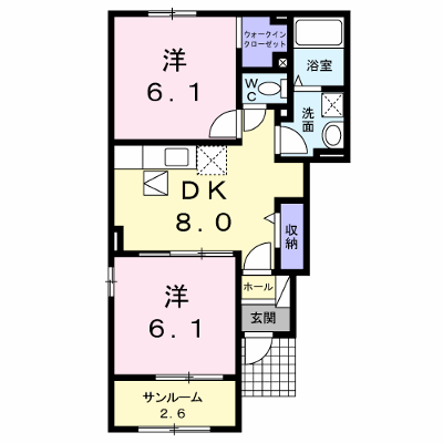 サンフラワー白崎 101【管理NO：1-020694501-01010】 ★家具家電は申し込み後に搬入します★ ★2026年09月中旬入居可能★の物件画像