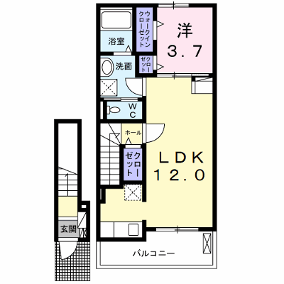 グランツヒナタ 203【管理NO：1-026457301-02030】 ★家具家電は申し込み後に搬入します★ ★2026年09月中旬入居可能★の物件画像