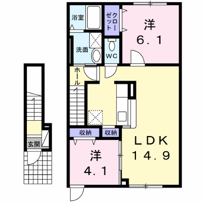 ジュネス高丘 203【管理NO：1-017527701-02030】 ★家具家電は申し込み後に搬入します★ ★2026年10月中旬入居可能★の物件画像