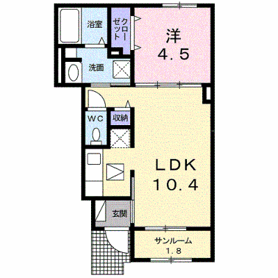 カーサ　アリエッタ　Ｃ 103【管理NO：1-025527401-01030】 ★家具家電は申し込み後に搬入します★ ★2026年10月中旬入居可能★の物件画像