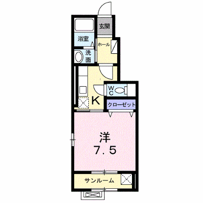 Ｇセレクト　Ⅱ 102【管理NO：1-017177501-01020】 ★家具家電は申し込み後に搬入します★の物件画像