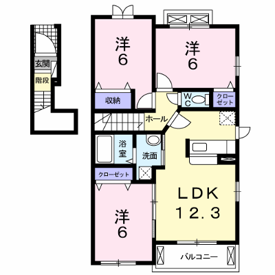 ル　シャトウⅡ 201【管理NO：1-016513902-02010】 ★家具家電は申し込み後に搬入します★ ★2026年09月上旬入居可能★の物件画像
