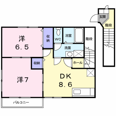 コート・ダジュールⅢ 203【管理NO：1-009528901-02030】 ★家具家電は申し込み後に搬入します★ ★2026年09月中旬入居可能★の物件画像
