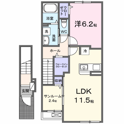 エクセラン　依井　Ａ 203【管理NO：1-027432701-02030】 ★家具家電は申し込み後に搬入します★ ★2026年09月中旬入居可能★の物件画像
