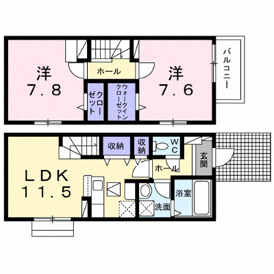 ヴィオラＫ 101【管理NO：1-027161801-01010】 ★家具家電は申し込み後に搬入します★ ★2026年10月中旬入居可能★の物件画像