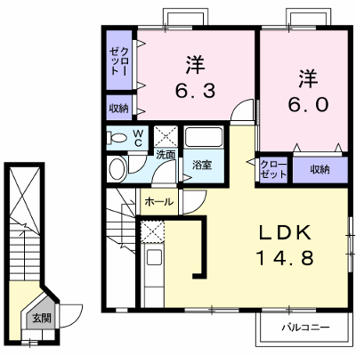 サンパティークＢ 201【管理NO：1-011540201-02010】 ★家具家電は申し込み後に搬入します★の物件画像